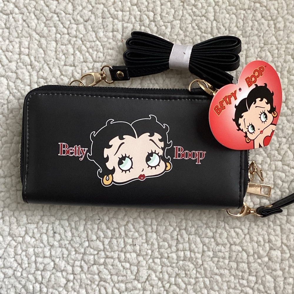 Betty Boop Crossbody Wallet Wristlet, NWT
